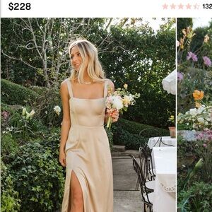 Elegant Champagne Dress with Slit